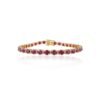 925 Sterling Silver Round Ruby Diamond Tennis Bracelet
