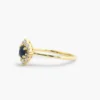 925 Sterling Silver Round Sapphire Halo Diamond Engagement Ring - Image 7