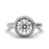 Round shape engagement ring with a polished Premium CZ diamond