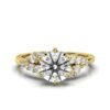 925 Sterling Silver Round Shape Diamond Engagement Ring
