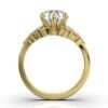925 Sterling Silver Round Shape Diamond Engagement Ring - Image 3