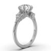 925 Sterling Silver Round Shape Diamond Engagement Ring - Image 7