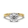 925 Sterling Silver Round Shape Diamond Engagement Ring - Image 6