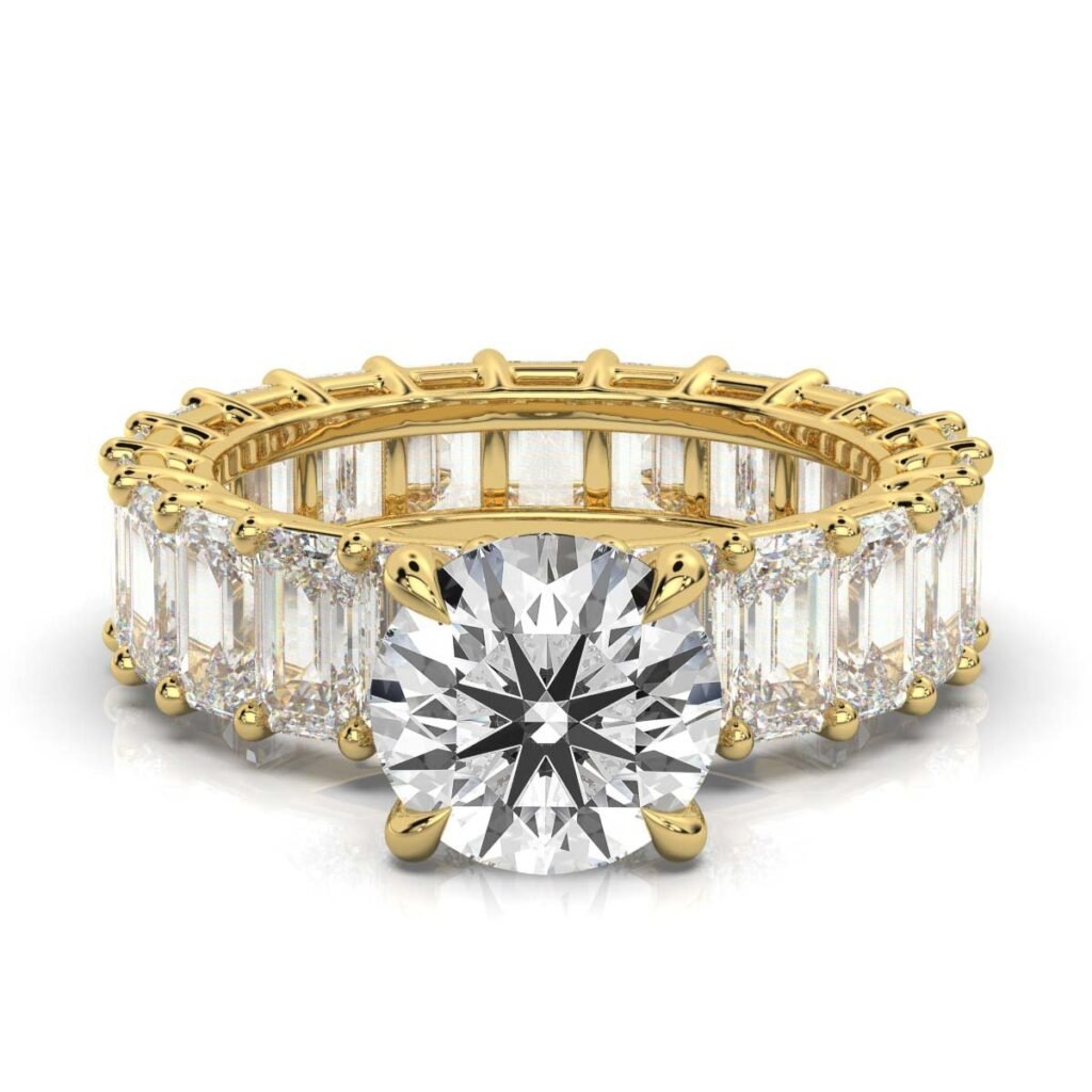 925 Sterling Silver Round Shape Diamond Engagement Ring