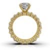 Round diamond ring in 925 sterling silver with gold plating
