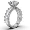 925 Sterling Silver Round Shape Diamond Engagement Ring - Image 3