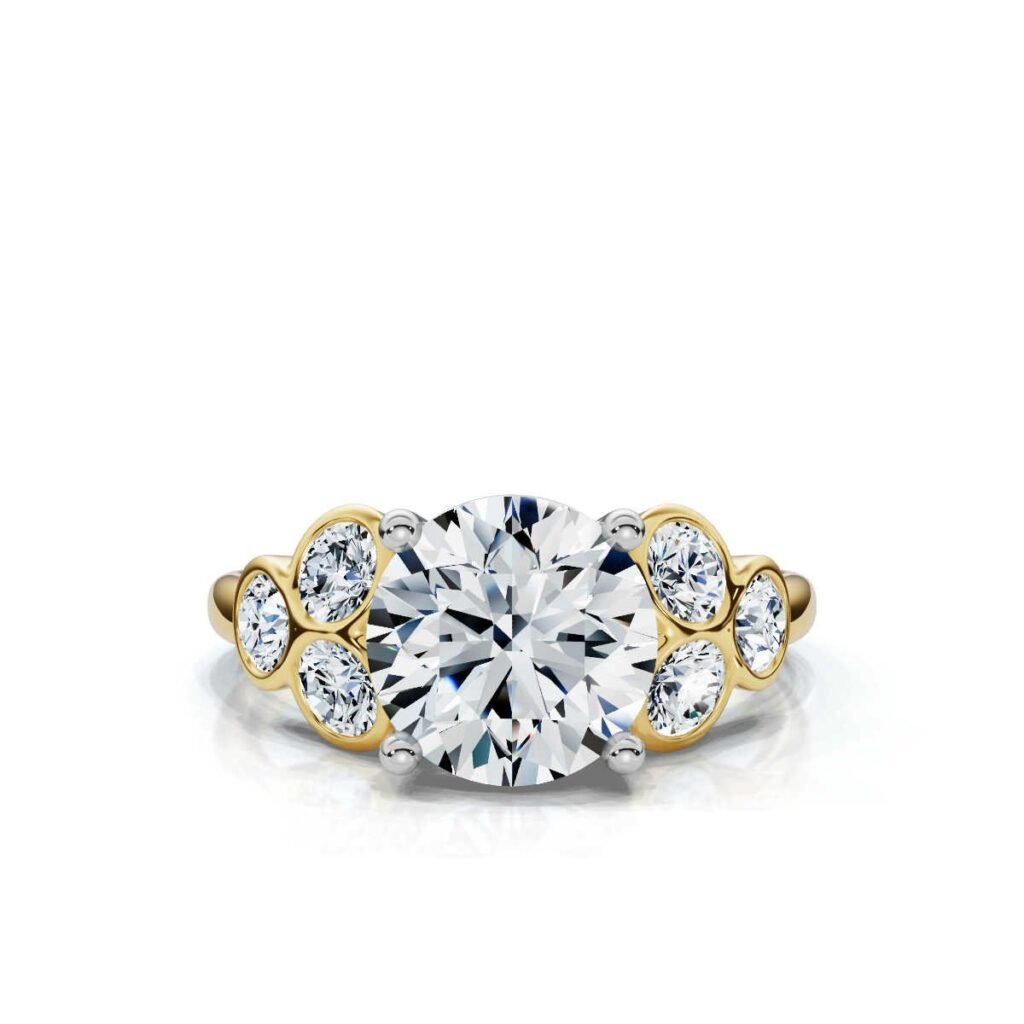 925 Sterling Silver Round Shape Diamond Engagement Ring