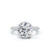 925 sterling silver engagement ring with round centre stone and pave setting