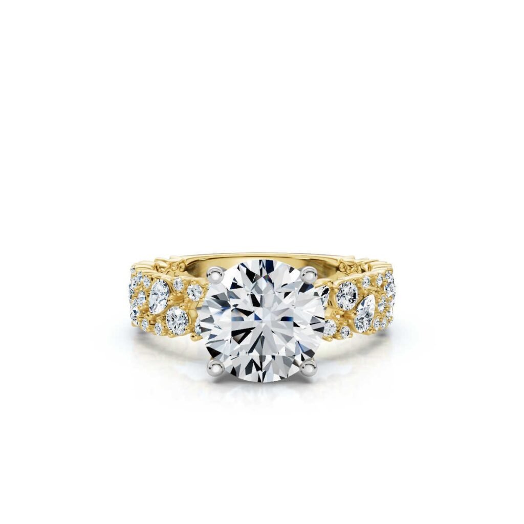 925 Sterling Silver Round Shape Diamond Ring