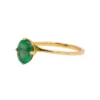 925 Sterling Silver Round Shape Emerald Solitaire Ring in Four-Prong - Image 3