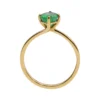 925 Sterling Silver Round Shape Emerald Solitaire Ring in Four-Prong - Image 4
