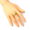 925 Sterling Silver Round Shape Emerald Solitaire Ring in Four-Prong - Image 5