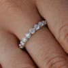 Stackable ring with round-cut Premium CZ Diamond stones in pave setting