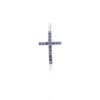 925 Sterling Silver Round Tanzanite Cross Pendant