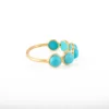 Gold-plated sterling silver ring with a refined half eternity design