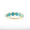 Elegant half eternity band ring in 925 sterling silver and turquoise