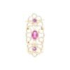 925 Sterling Silver Rubellite and Diamond Double Ring