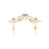 925 Sterling Silver Rubellite and Diamond Double Ring - Image 2
