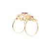 925 Sterling Silver Rubellite and Diamond Double Ring - Image 3