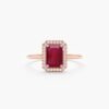 925 sterling silver ring with thick gold plating and red stone