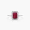 Sterling silver engagement ring with a slim 1.2 mm band