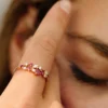 925 Sterling Silver Ruby and Diamond Mixed Shape Cluster Ring