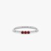 925 Sterling Silver Ruby and Diamond Ring - Image 2