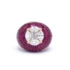 925 Sterling Silver Ruby and Diamond Ring