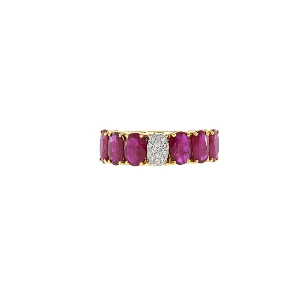 925 Sterling Silver Ruby And Diamond Ring