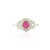 925 Sterling Silver Ruby and Diamond Statement Ring