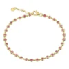Sterling silver tennis bracelet with continuous ruby bezel setting