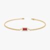 925 Sterling Silver Ruby Birthstone Bracelet