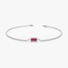 925 Sterling Silver Ruby Birthstone Bracelet - Image 2