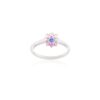 925 Sterling Silver Ruby Blue Sapphire Flower Shape Ring - Image 6