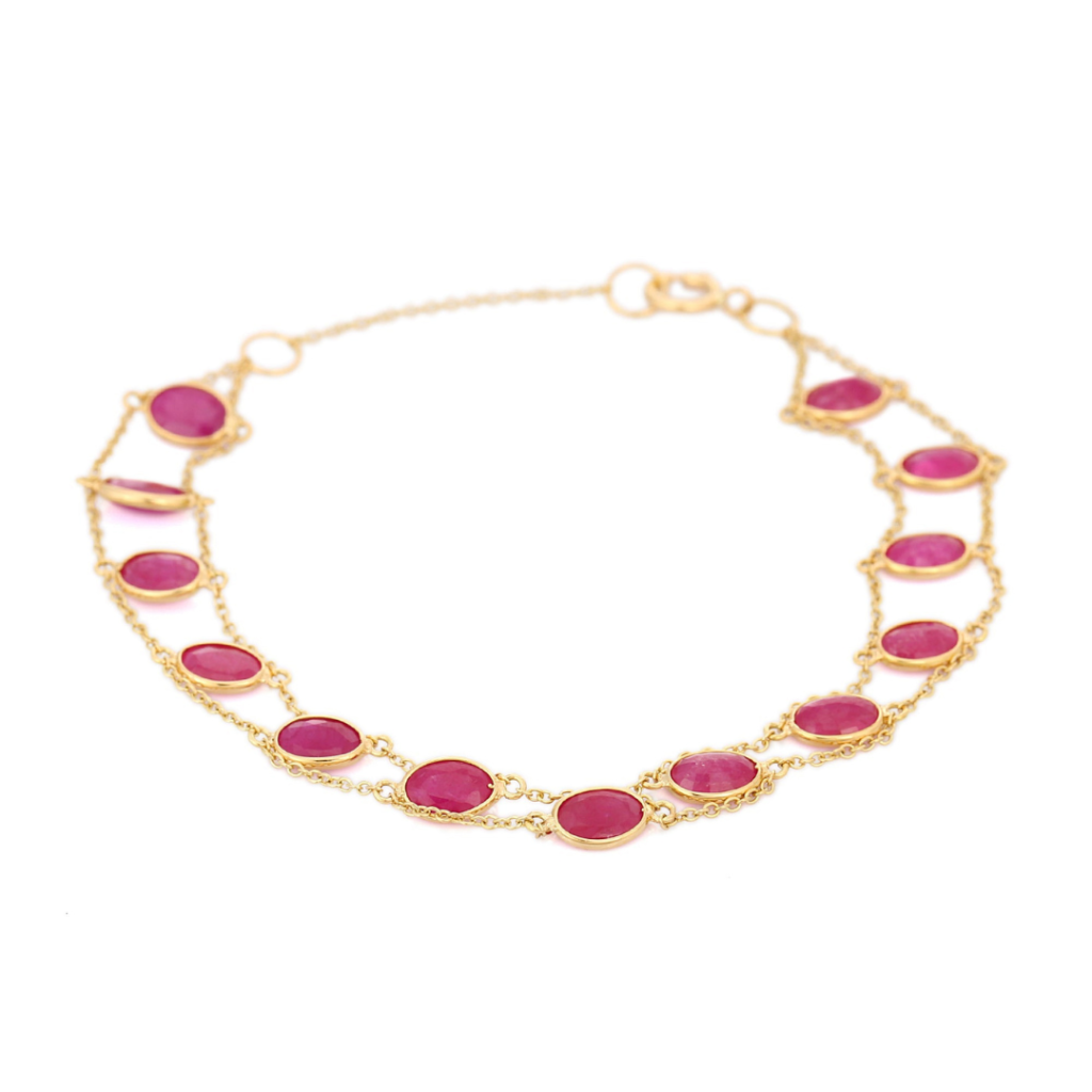 925 Sterling Silver Ruby Bracelet