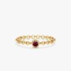 925 Sterling Silver Ruby Chain Ring