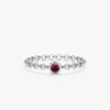 925 Sterling Silver Ruby Chain Ring - Image 4