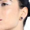 925 Sterling Silver Ruby Cherry Blossom Flower Earrings - Image 4
