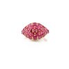 925 Sterling Silver Ruby Cluster Ring with bold CZ stones