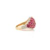 Bold ruby-coloured CZ cluster ring in 925 Sterling Silver