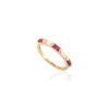 925 Sterling Silver Ruby Diamond Band Ring - Image 4