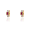 925 Sterling Silver Ruby Diamond Bridal Hoops