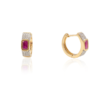 925 Sterling Silver Ruby Diamond Bridal Hoops - Image 3