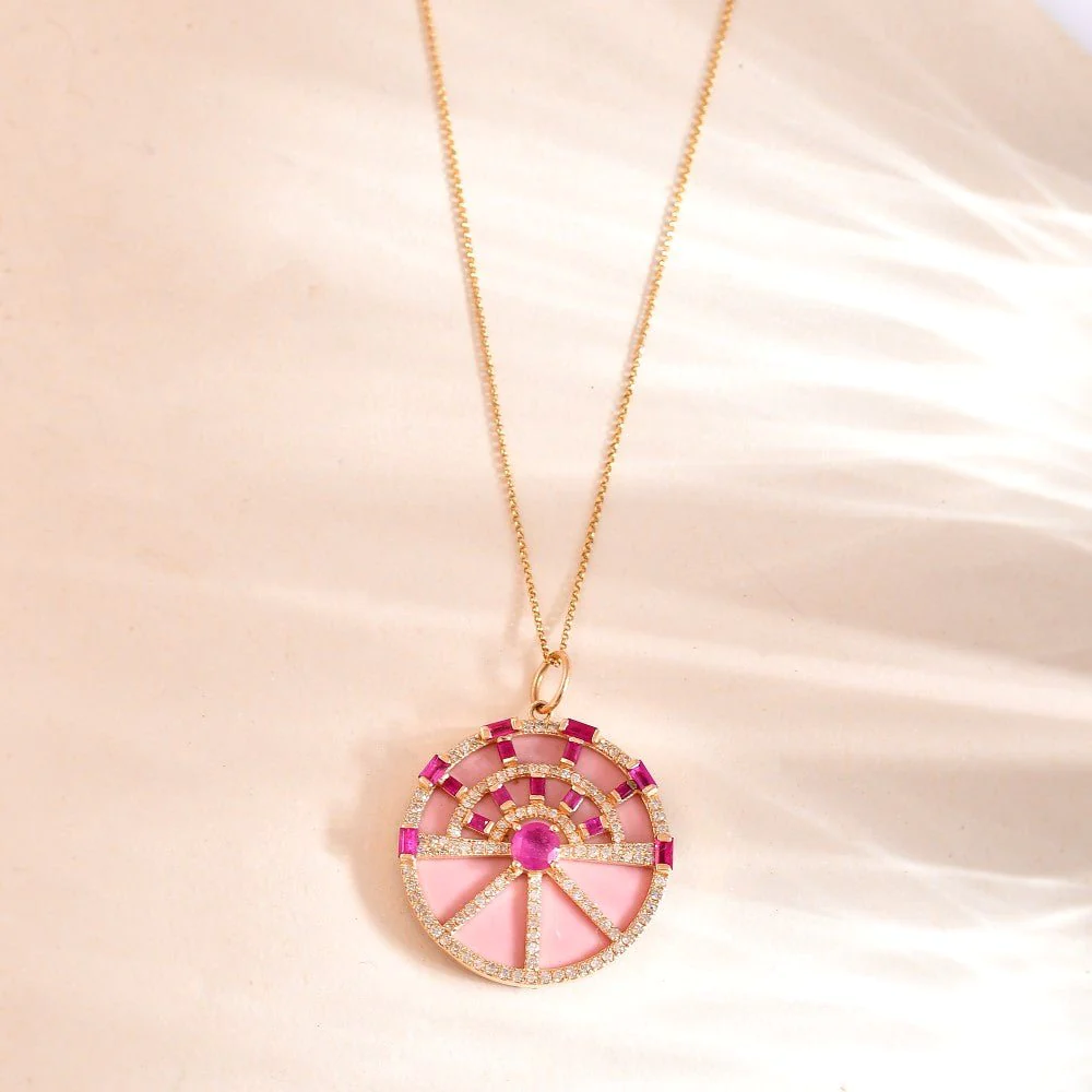 925 Sterling Silver Ruby Diamond Charm