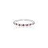 925 Sterling Silver Ruby Diamond Eternity Band