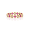 925 Sterling Silver Ruby Diamond Eternity Band