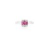 925 Sterling Silver Ruby Diamond Ring with three stones