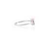 Ruby and diamond ring with polished sterling silver