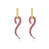 925 Sterling Silver Ruby Diamond Serpentine Earrings