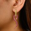 925 Sterling Silver Ruby Diamond Serpentine Earrings - Image 2